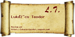 Lukács Teodor névjegykártya