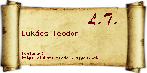 Lukács Teodor névjegykártya